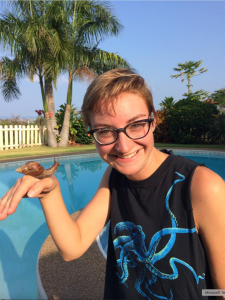Maia with a snail